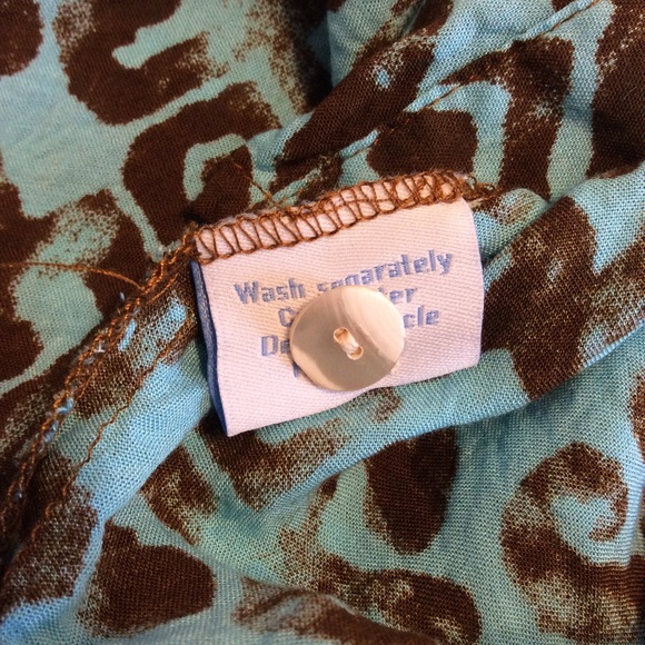 Blue Ginger collared asymmetrical hem sleeveless collared aloha print top size S - Picture 12 of 12